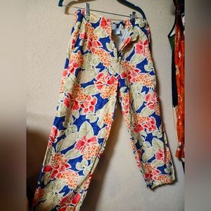 Talbots Hawaiian Floral Linen Capri , size 10